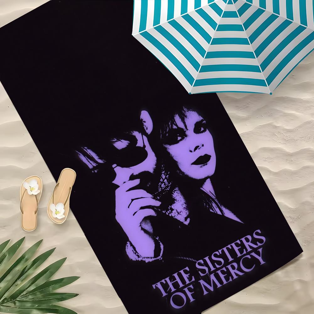 Группа The Sisters of Mercy Полотенце Полиэстер Пляжное полотенце Быстросохнущее Не прилипает песок Банное полотенце для Лета Бассейна Путешествий Отпуска