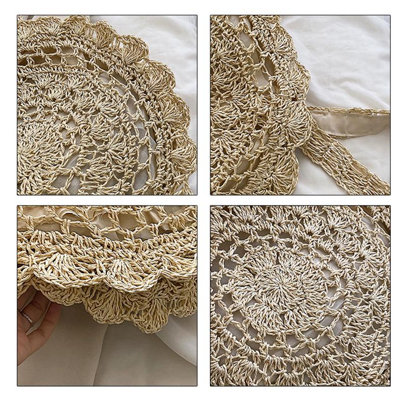 Straw Knitting Beach Bag for Women Handmade Bohemia Style Shoulder Handbags