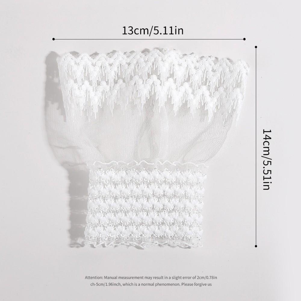 Fashion Elastic Detachable Sleeves Cuffs Sun Protection Dresses Sweater Decor Lace Cuffs Sweet All-match Fake Sleeves for Women