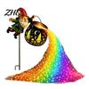 Automatic Dusk to Dawn Lamp Flying Cauldron Solar Garden Light, Gnome LED Yard Stake with Auto Weatherproof Backyard Illumination On/Off Sensor,