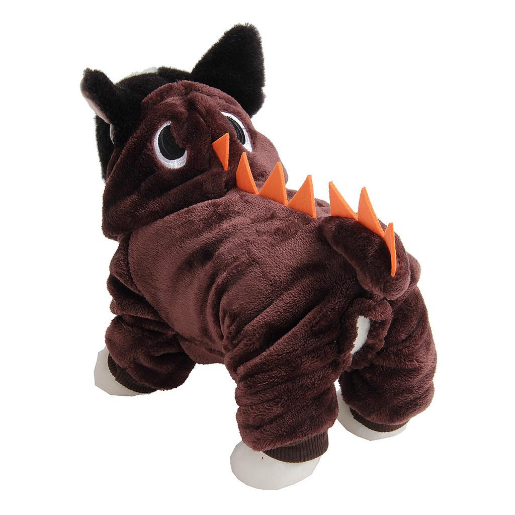 Зимняя одежда с капюшоном и принтом динозавра Amanda Pet Dog, топ с длинными рукавами для собак