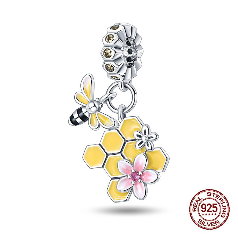 925 Sterling Silver Butterfly Tulip Iris Flower Charms Beads Fit 925 Original Bracelets Fine DIY Valentine Jewelry Gifts