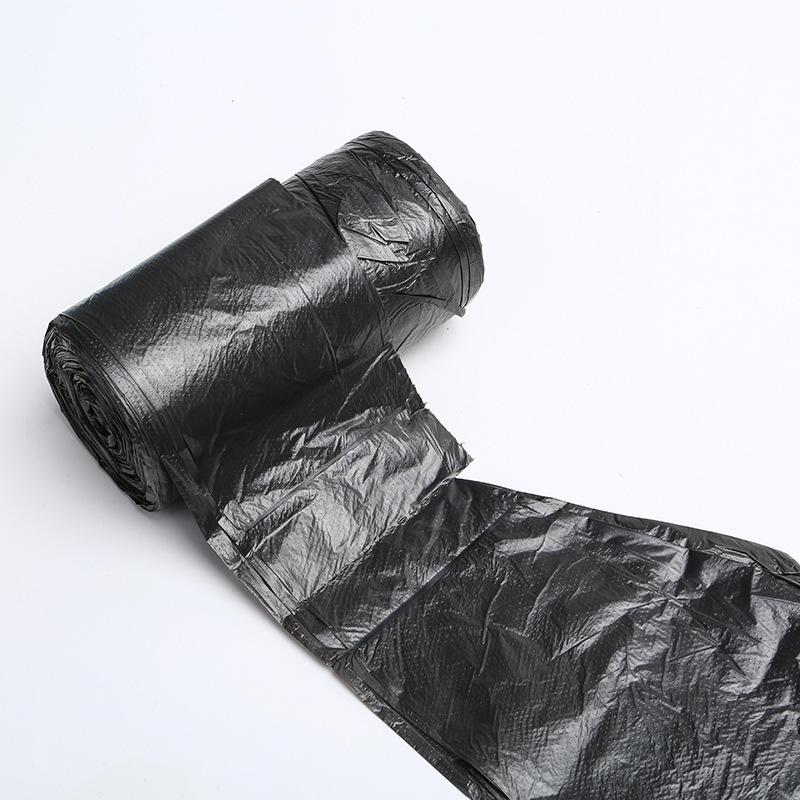Portable Black Vest-Style Garbage Bags, Thickened New Material, Large Size, Household Point-Break Design.