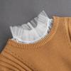 Linbaiway Women's Lace Fake Collar High Stand Ruffle Sweater Blouse Shirt False Collar Female Removable Detachable Collar