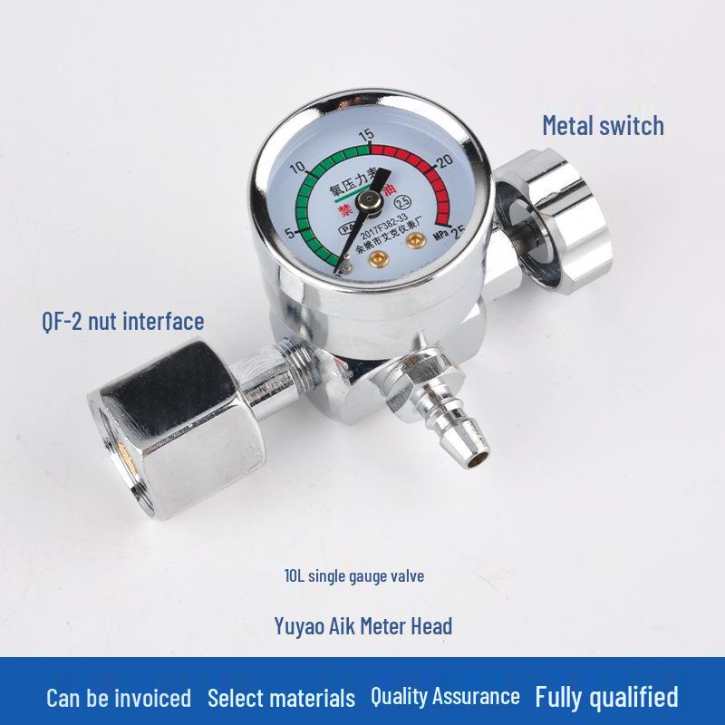 Household Oxygen Cylinder with Single Pressure Gauge Valve