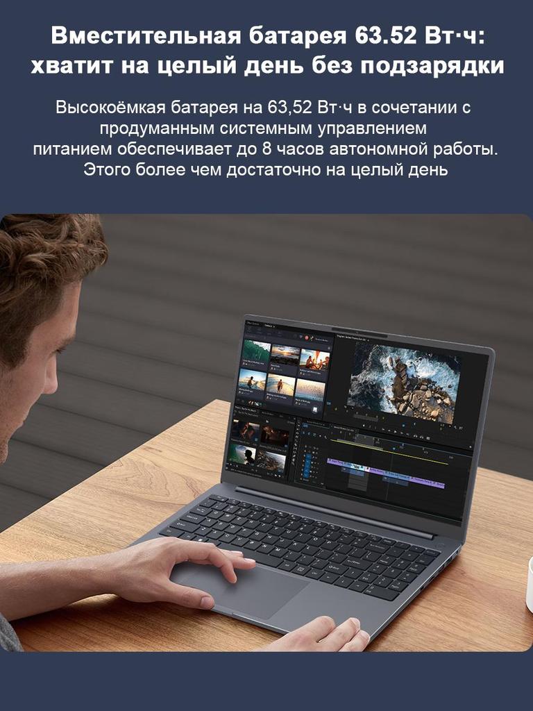 Ноутбук Ninkear A15 plus 15.6'' 16 ГБ ОЗУ + 1 ТБ SSD AMD Ryzen 7 5825U 1920*1080 Частота обновления 60 Гц