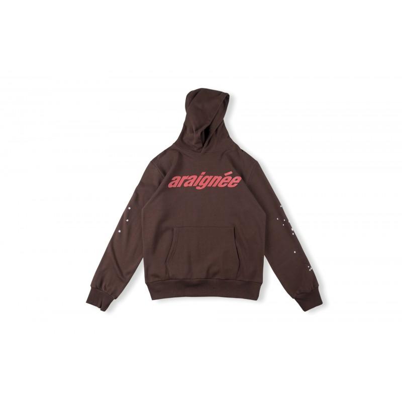 Mens Hooded Sweatshirt Set Spider Web Letter Print Streetwear Teens Youth Casual