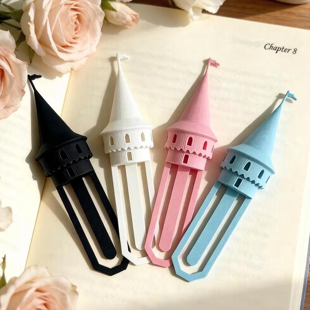 3D Printed Castle Tower Bookmarks Funny Page Holder Clip Novelty Cute Book Accessory for Women Men Teacher Teens, School Study