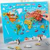 Cross-Border Children's Educational World Map Wooden Puzzle for Early Learning