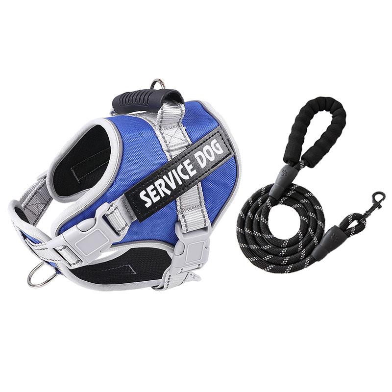 No Pull Dog Vest Harness Service Dog Chest Collars Puppy Accessories Tactical Train Medium Small Leash Set For All Breeds Dogs