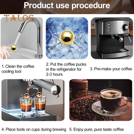 Кофейный ледяной шарик из нержавеющей стали для эспрессо, многоразовый холодильный инструмент с подставкой, гаджеты для улучшения вкуса