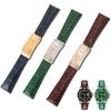 Натуральная кожаный Аксессуар для Rolex Daytona Datejust Black Green Submariner Долговечный Комфорт Складная Пряжка Ремешок для часов 20 мм