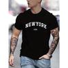 Letter NEW YORK USA Pattern Print Men's T-shirt, Graphic Tee Men's Summer Clothes, Men's Outfits