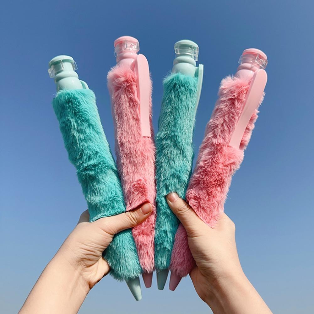 Pink Giant Ballpoint Pen Creative Pressing Pressure Reducing Pen Cute  Plush Pen  Children