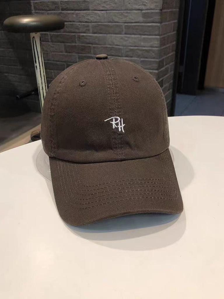 Baseball cap female Korean version simple RH letter washed curved brim hat street versatile style youth cap