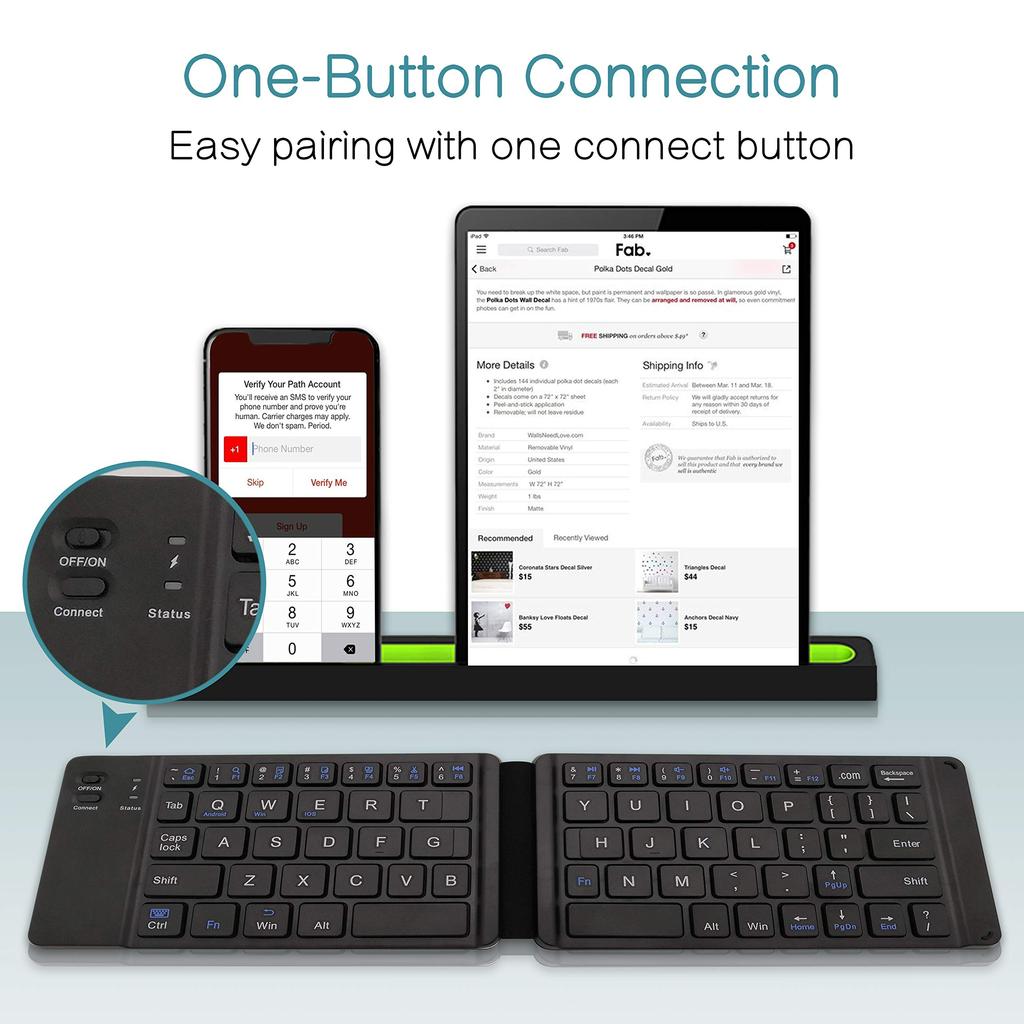 Oem Arabic Espanol Pocket Size Usb Mini bluetooth Folding Keyboard Double Foldable Keyboard Foldable bluetooth Keyboard