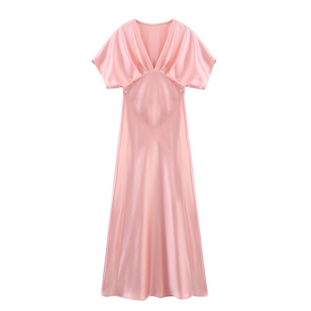 Новые женские платья Летние элегантные модные облегающие платья с V-образным вырезом для улиц и праздников Длинные платья для молодых женщин Шикарное удобное платье