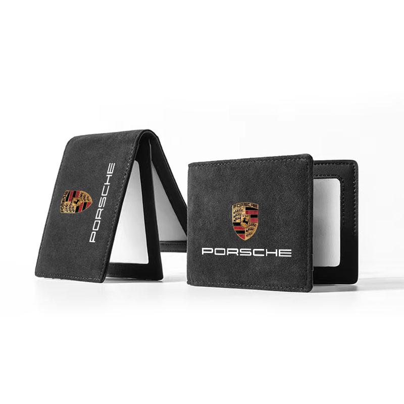1Pcs Leather Credit Card Case Car Driving Documents Protective Case For Porsche Boxster Cayenne Panamera Macan Cayman 911 918 996 917 991