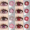 1 Pair Pink Red Cosplay Contact Lenses for Eyes Anime Role Playing Eye Makeup Contacts for Halloween Yearly