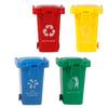4 Pcs Mini Trash Can Toy Push Vehicles Garbage Cans Curbside Vehicle Garbage Bin