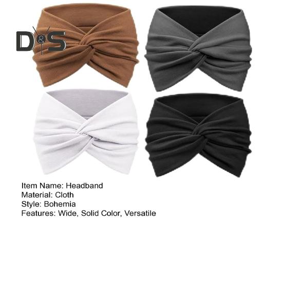 4 шт. эластичная мягкая повязка на голову, хорошая эластичная повязка на голову с узлом, однотонная эластичная моющаяся повязка на голову, аксессуар для волос