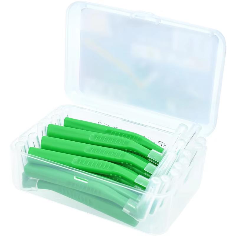 20 шт. Межзубная щетка пуш-пул L-типа для ортодонтических брекетов, микро-мягкая щетка, очистка брекетов, зубочистка