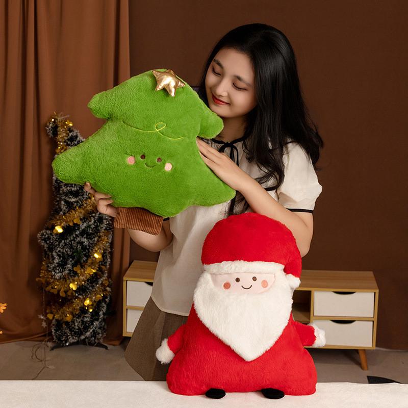 Christmas Snowman Deer Tree Santa Claus Plush Toy With Pp Cotton Filling For Holiday Decor Gift Set