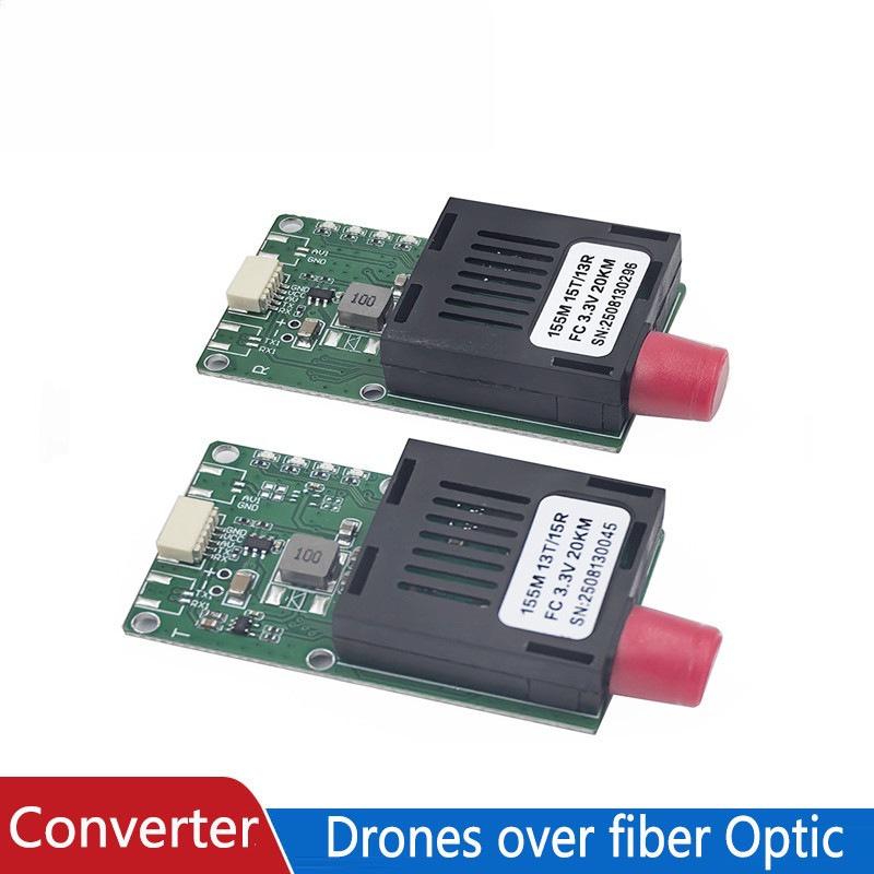 FPV Drone Fiber Optic Module - 1-Way Video to Fiber Optic TTL for Sky-to-Ground Embedding