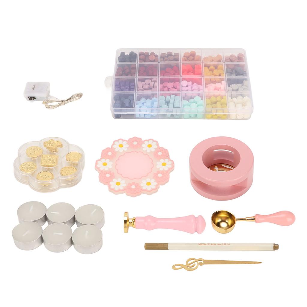 Набор штампов для запечатывания воска, изысканный ретро-набор из 24 цветов, набор штампов для подарочного конверта