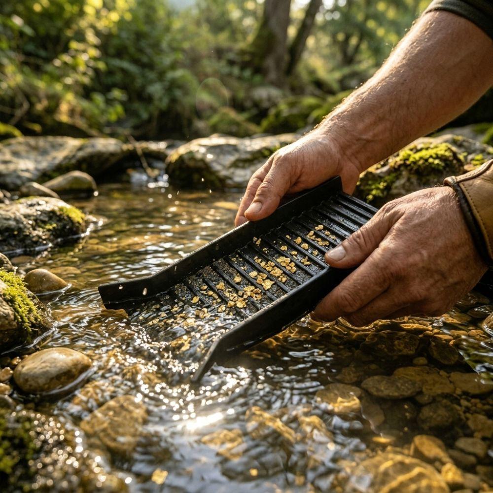 Handheld Outdoor Gold Panning Sluice High-Efficiency Field Gold Sluice Box Treasure Hunt