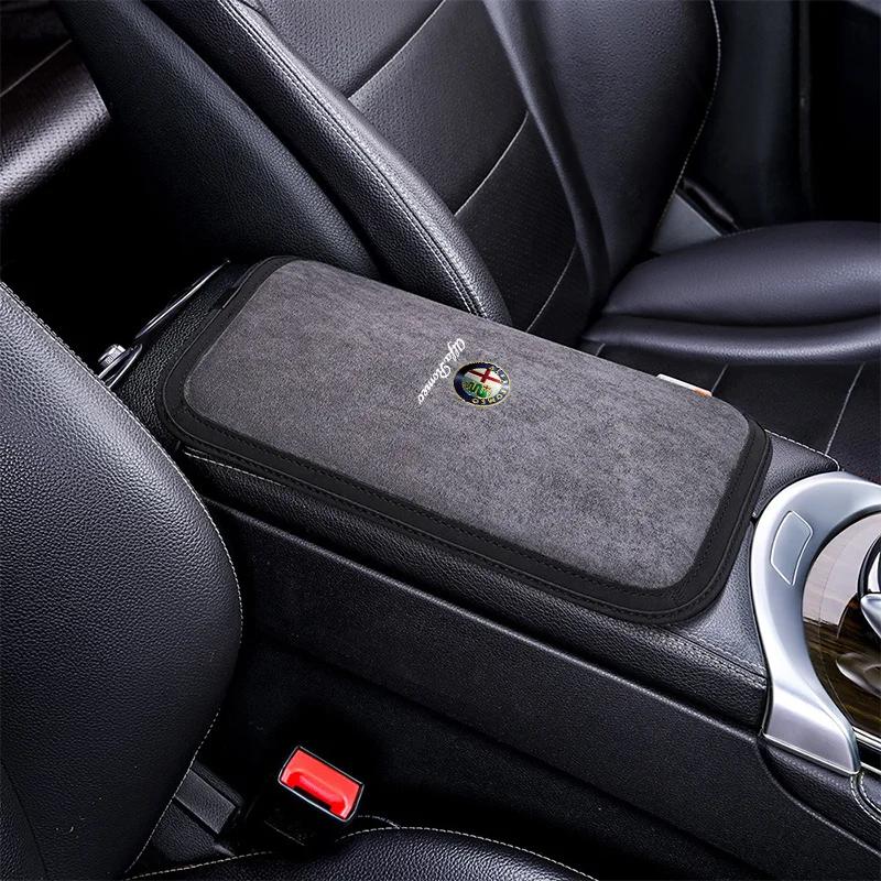Car Stickers For Alfa Romeo Car Central Armrest Cushion Box Protection Pad Non-slip For Alfa Romeo Giulia Stelvio Giulietta 156