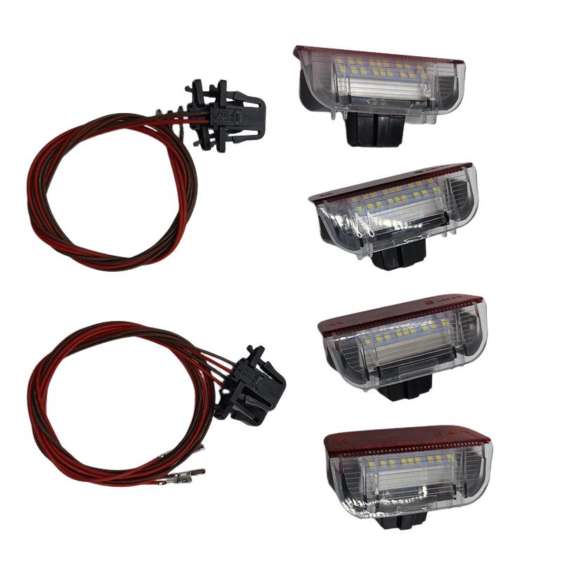 4x CANBUS white and red double colors LED automobile welcome door lamp lights for Golf 5/6 Jetta Passat CC Sharan Touarey cars