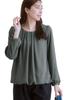 Рубашка/Блузка Nissen, Шифоновая блузка с передней складкой, Рукав 3/4 (Сшитый, на подкладке) для осени/зимы (УФ-защита), Угольно-серый, Размер S