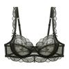 European American Sexy Lingerie: Transparent Plus Size Ultra-Thin No Sponge Lace Bra - Minimizes Large Bust, Anti-Sagging