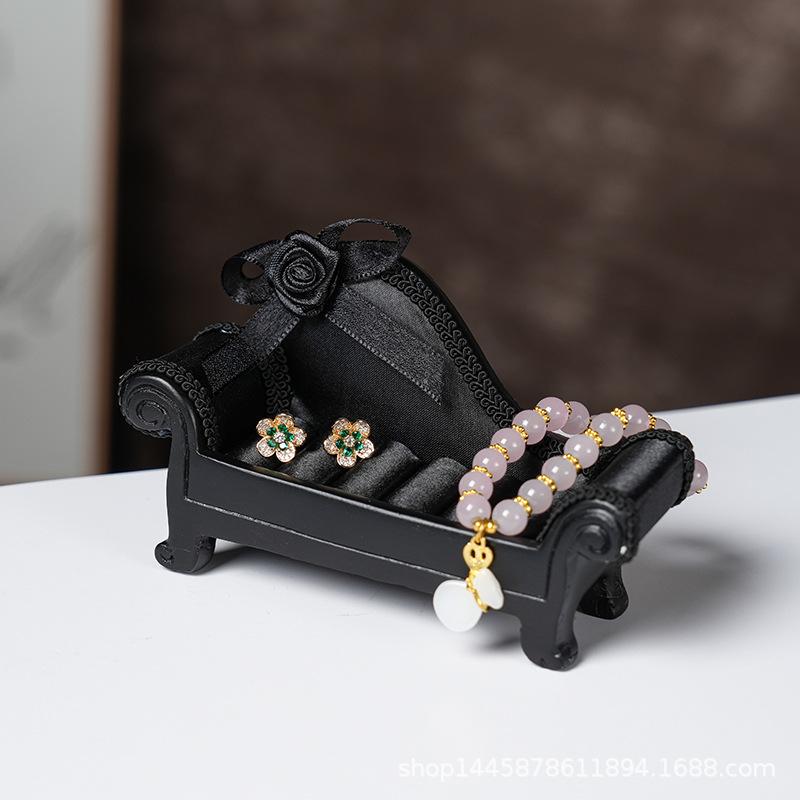 Высококачественные черные домашние оконные витрины для ювелирных изделий, серег, гвоздиков, колец, браслетов и ожерелий