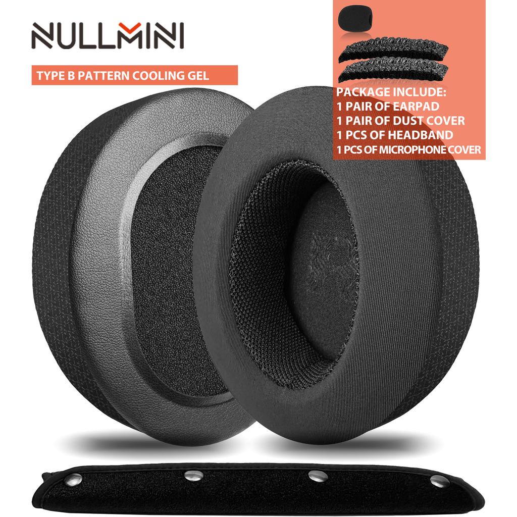 Nullmini Replacement Earpads for Audio Technica ATH-M50x M50xBT M40x M30x M20x MSR7 Headphones Cooling Gel Ear Pads Headband