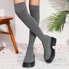 Women Knee-High Boots Comfortable Elastic Socks Boots Outdoor Thick Sole Shoes For Women Autumn/Winter Brand Fashion Boots Women