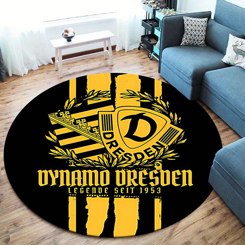 Круглый ковер SG Dynamo Dresden, Ковер для гостиной, спальни, дивана, игровой комнаты, Нескользящий коврик для пола