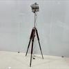 Handmade Modern Studio Searchlight Nautical Floor Spot Light Wooden Tripod Stand With Lights Metal Nikhil Home  Office Decorative