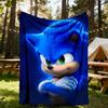 1 шт. Фланелевое плед-одеяло Sonic для улицы, HD-печать, легкое, мягкое, теплое, всесезонное, для дивана, кровати, путешествий