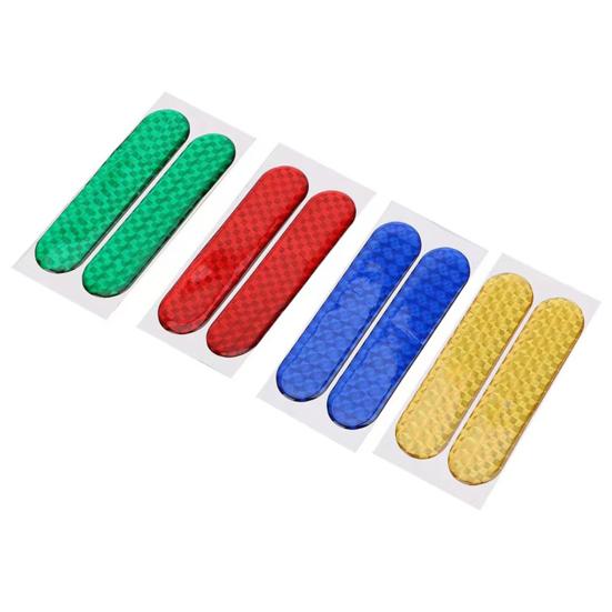 4Pcs/Set Car Reflective Sticker 3D Epoxy Self-adhesive Weather Resistant High Brightness Safety Warning Auto Door Decal Automobile Supplies