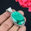 Кулон из драгоценного камня малахита, твердый кулон из стерлингового серебра 925 пробы, ювелирный подарок для унисекс