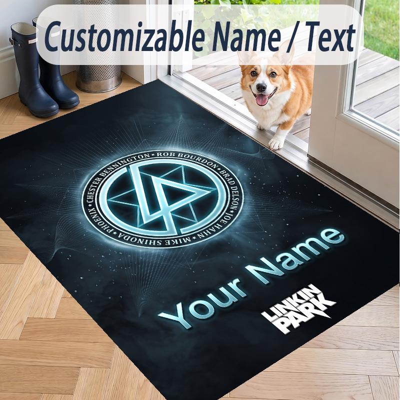 Custom Text Printed Rug Linkin Park Non Slip Floor Carpet For Home Room Decor