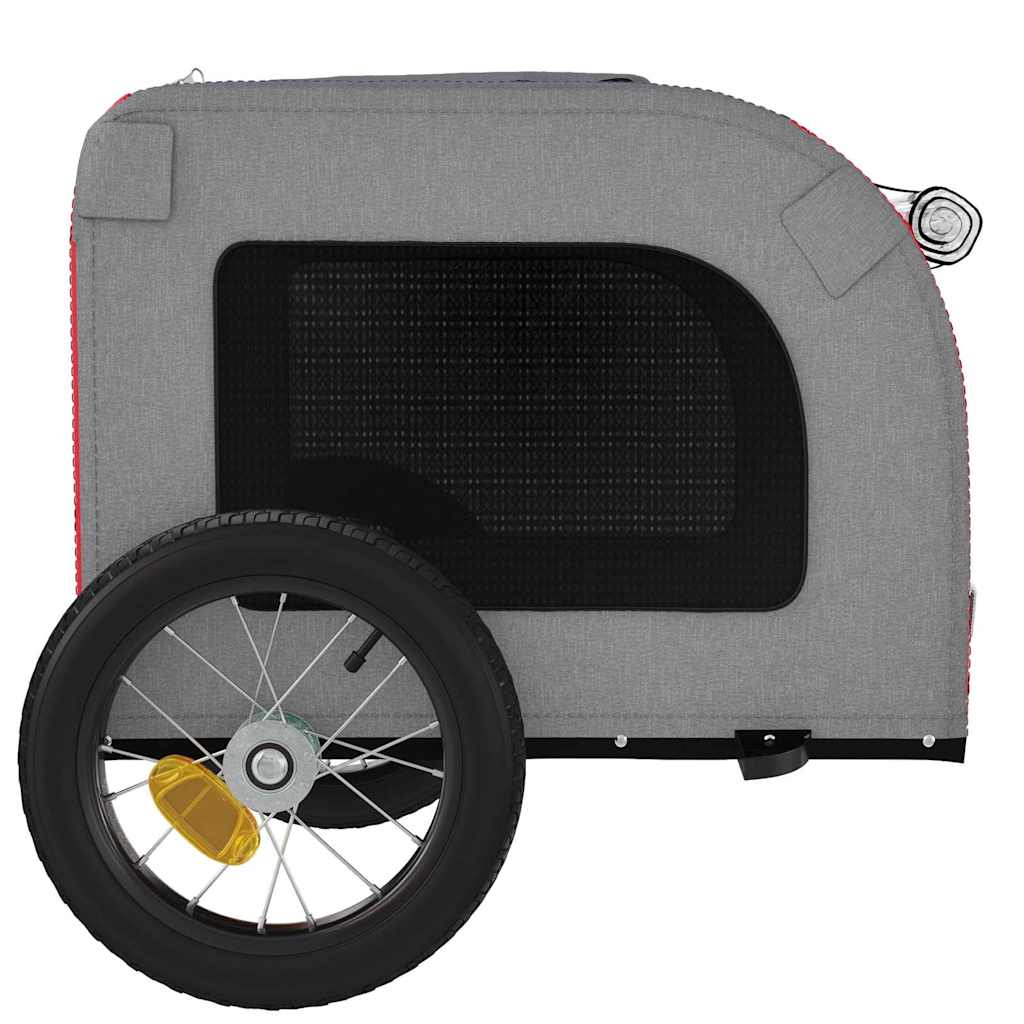 Bicycle Trailer for Dogs Red and Gray Oxford Fabric and Iron