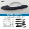 Car Stickers Door Handle Cover For Kia Cerato Forte K3 2013-2017 Chrome Silver Carbon Fiber