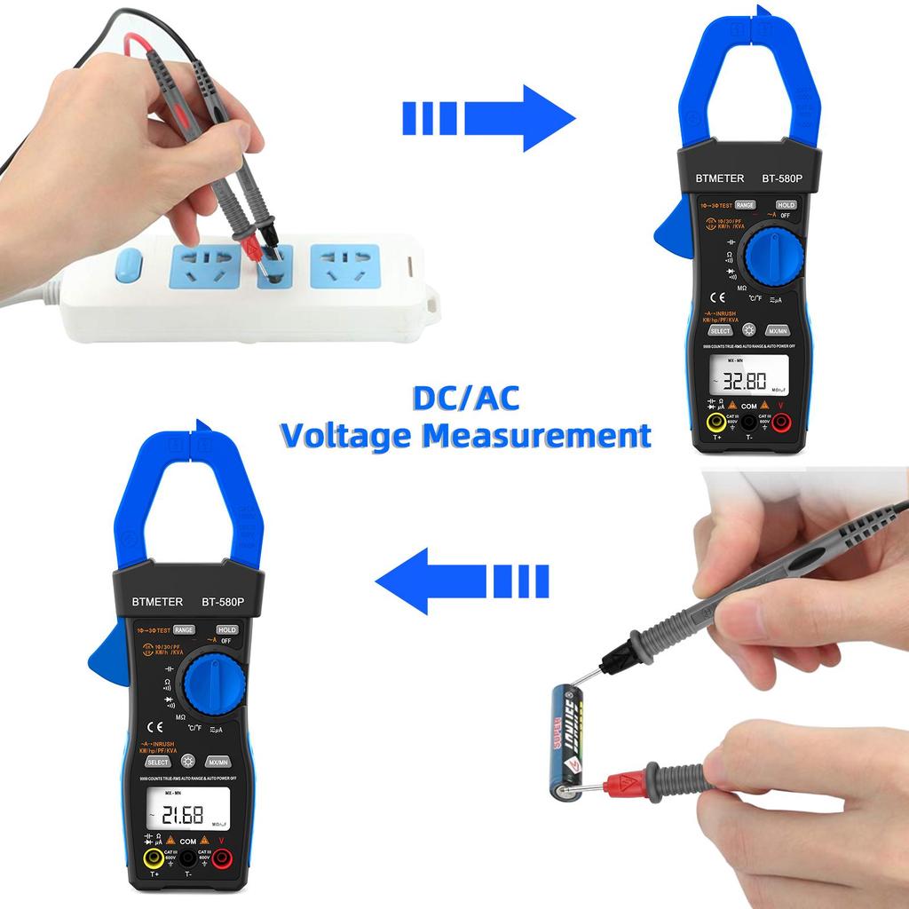 BTMETER BT-580P, 1-фазный/3-фазный накладной измеритель мощности для систем отопления, вентиляции и кондиционирования воздуха (Кондиционер) и электрические измерения, одобрено CE.