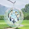 10 Inch Metal Wind Spinner Penguin Design Garden Decor Hanging Wind Chime for Outdoor Patio Balcony All Season Romantic Accent