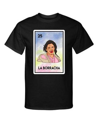 La Borracha La Chupitos Loteria Funny Mexican Bingo Style Graphic Tee Shirt Unisex T-Shirt