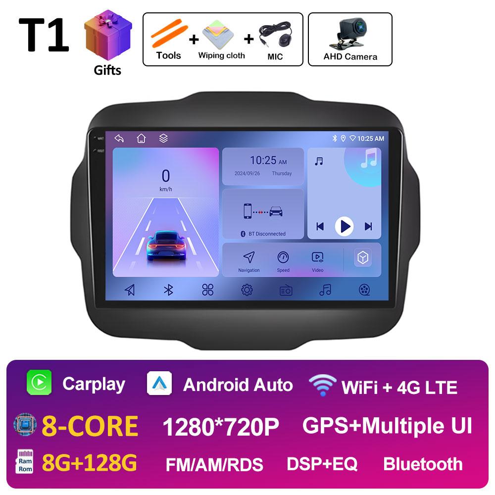 For Jeep Renegade 2016 2017 2018 - 2020 GPS Navigation Android Auto Wireless Carplay Bluetooth Smart System 2.5D Touch Screen 4G