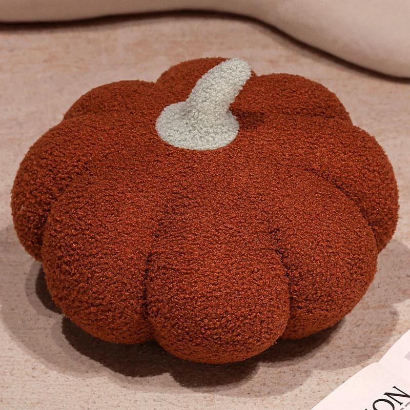 Pumpkin Shaped Stylish Plush Pillow For Sofa Decor With Fluffy Filling Cotton